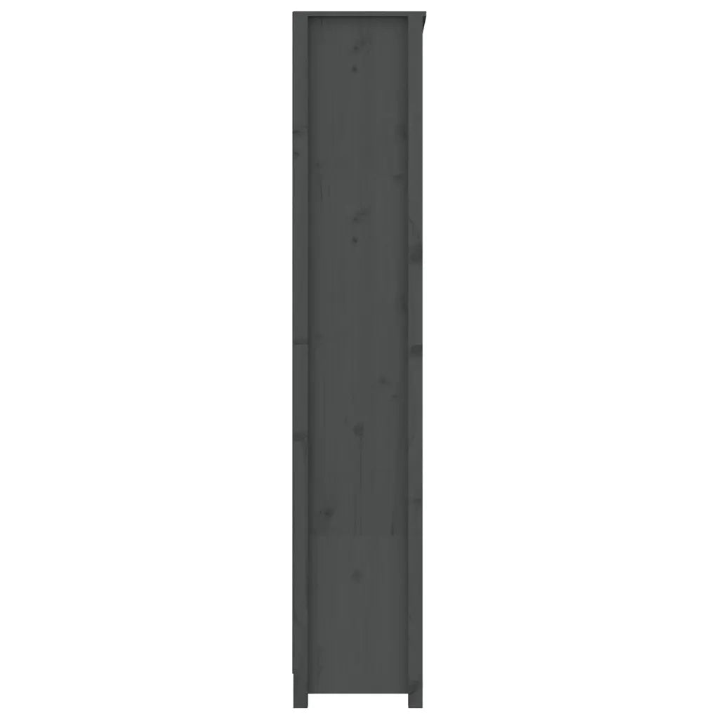 Libreria Grigia 80x35x183 cm in Legno Massello di Pino 821696