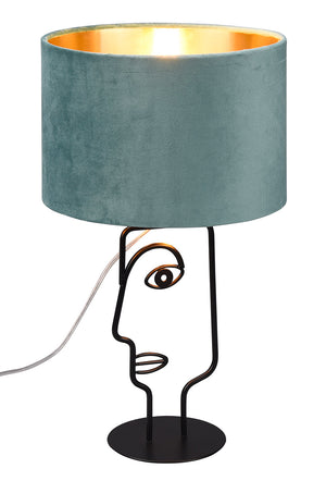 Lampada da Tavolo da Interno Attacco E27 in Metallo Nero