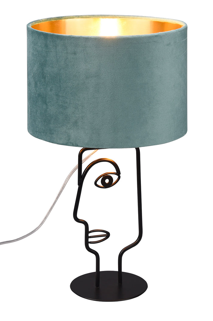 Lampada da Tavolo da Interno Attacco E27 in Metallo Nero