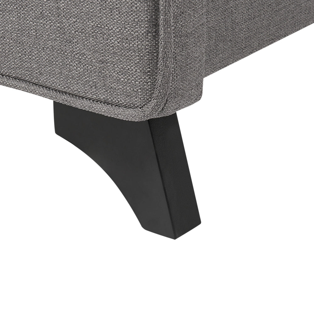 Letto Imbottito in tessuto Grigio Rete Doghe Testata Alta Piedini Legno 140 x 200 cm in stile moderno