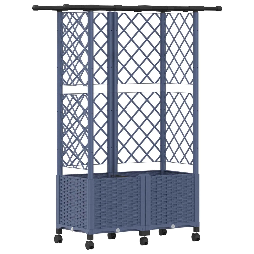 Letto Rialzato con Griglia e Tetto Grigio 124 x 40 x 142 cm PP 3423039