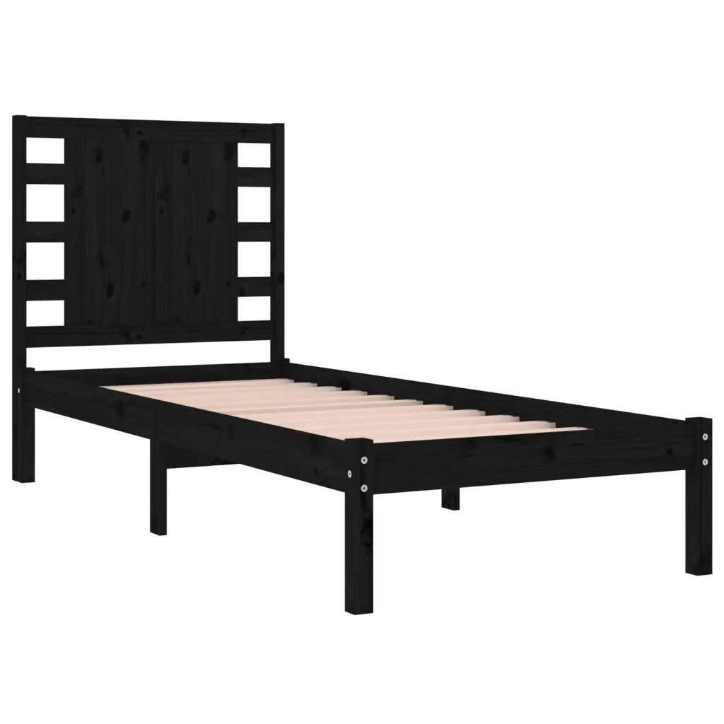 Giroletto Nero in Legno Massello di Pino 100x200 cm 3104212