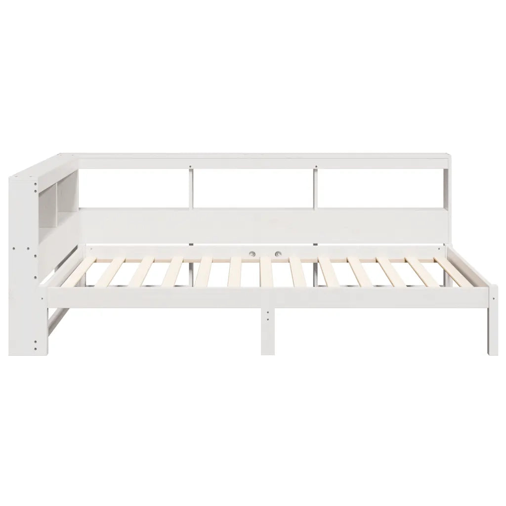 Letto con Libreria senza Materasso-Struttura Letto con contenitore 75x190 cm in Legno Pino 285196