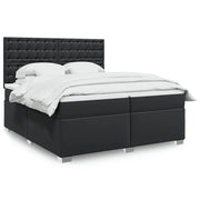 Giroletto a Molle con Materasso Nero 200x200 cm in Similpelle