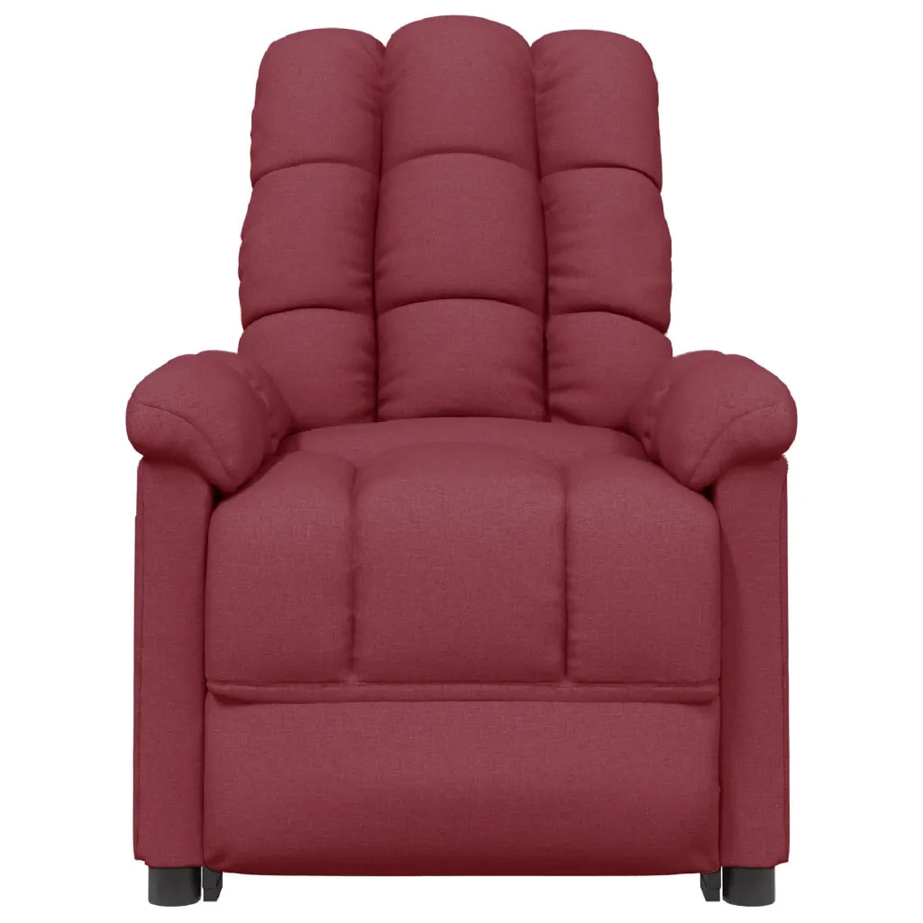 Poltrona Massaggiante Elettrica Rosso Vino in Tessuto 3073761