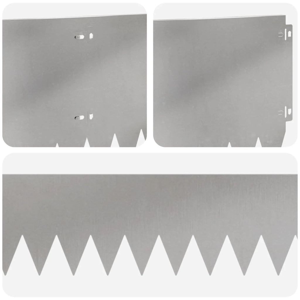 Bordura per Prato 10 pcs 103 x 25 cm Acciaio Argento 8008400
