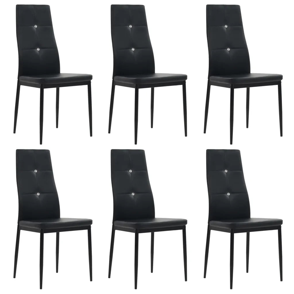 Sedie da Pranzo 6 pz Nere in Similpelle cod mxl 13311