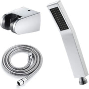 Kit di doccia con tubo e supporto per doccetta in acciaio inox, set di doccia con doccetta a getto d'acqua a basso consumo, doccetta anticalcare con regolazione di getto.