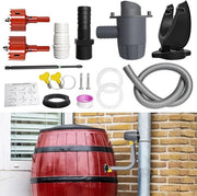 Raccoglitore di Acqua di Pioggia 70-110 mm per Tubi di Pioggia con Accessori di Montaggio - Set di Connessione con Tubo di 1 m - Scarico per Coperture fino a 80 m²