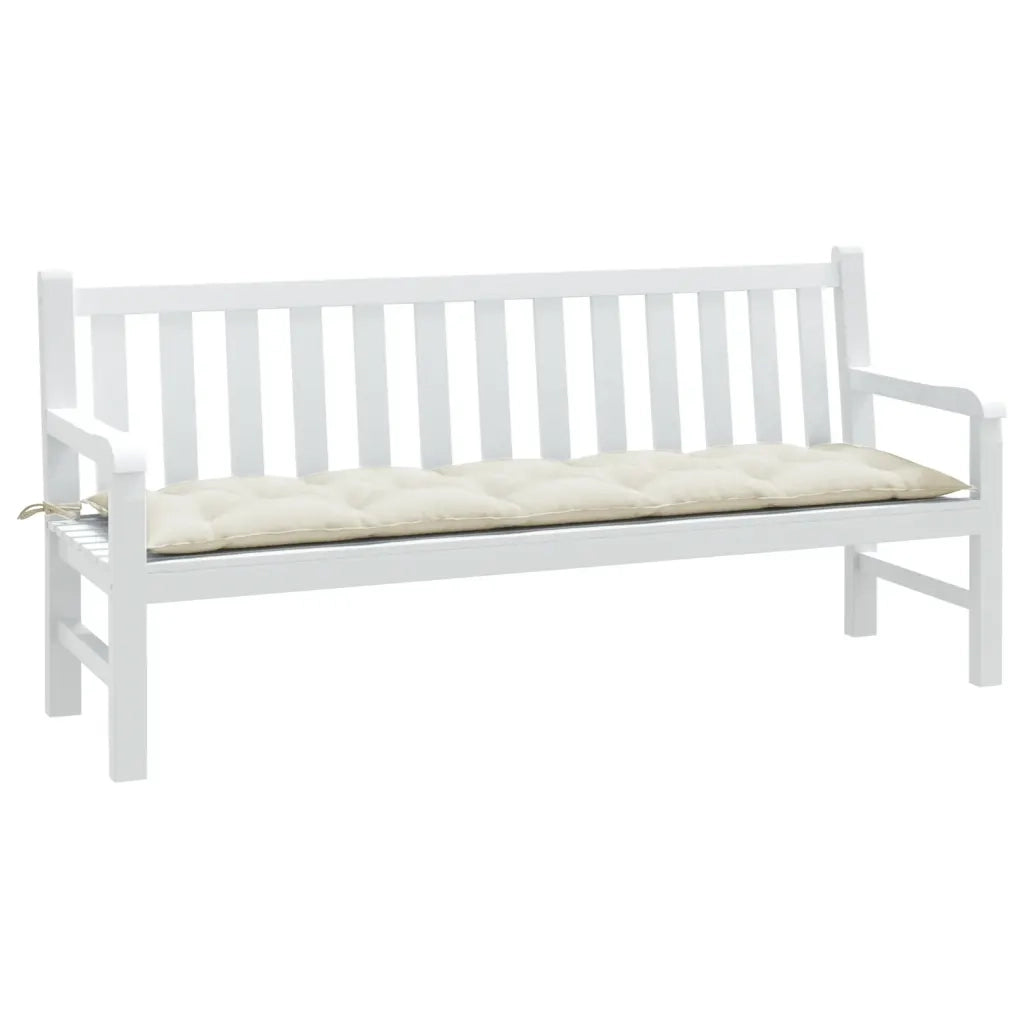 Cuscino Panca da Giardino Crema MÃ©lange 180x50x7 cm in Tessuto