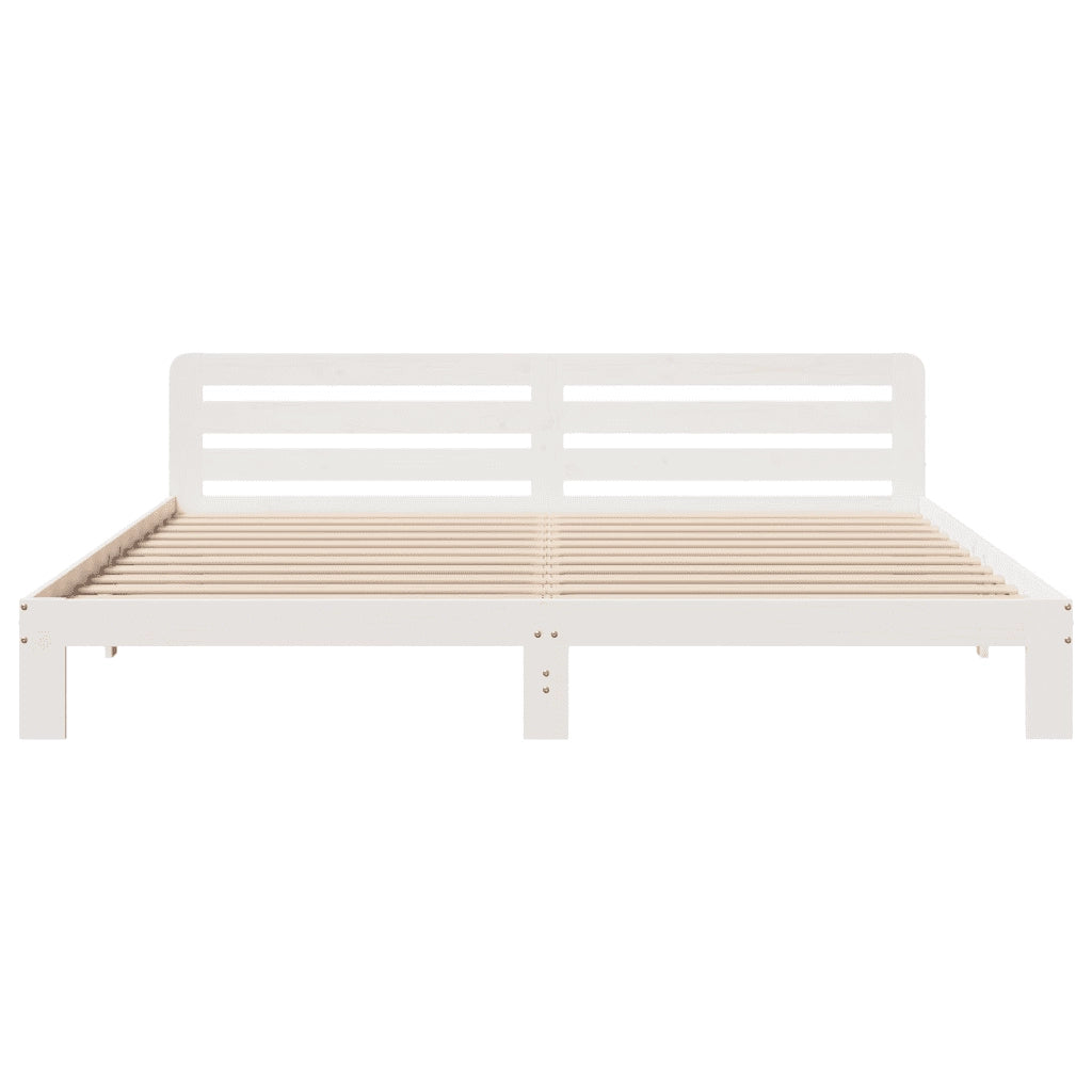 Letto senza Materasso Bianco 180x200 cm Legno Massello di Pino 855559