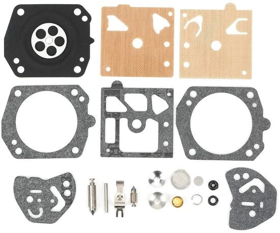 Set di riparazione carburatore - Incluso imballaggio/filtro - Accessori metallici - Anelli in gomma - Resistente all'olio - Duraturo - Carburatore