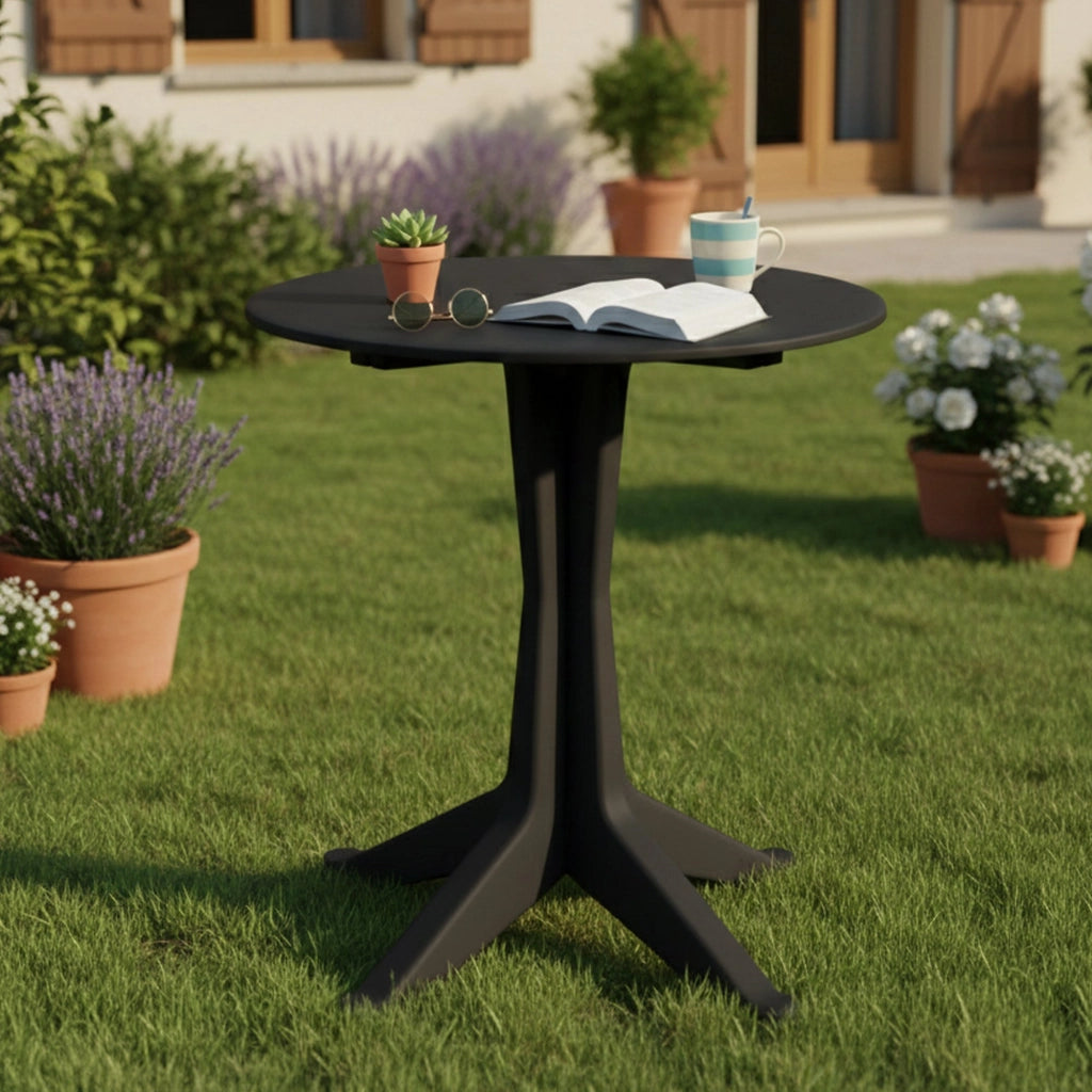Trimble, Tavolo da Esterno 2 Posti Made in Italy, 70x70x72h cm Nero Antracite