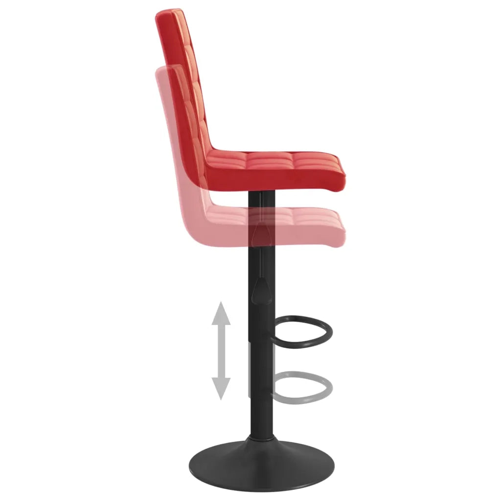 Sgabelli da Bar 2 pz Rosso Vino in Velluto 335769