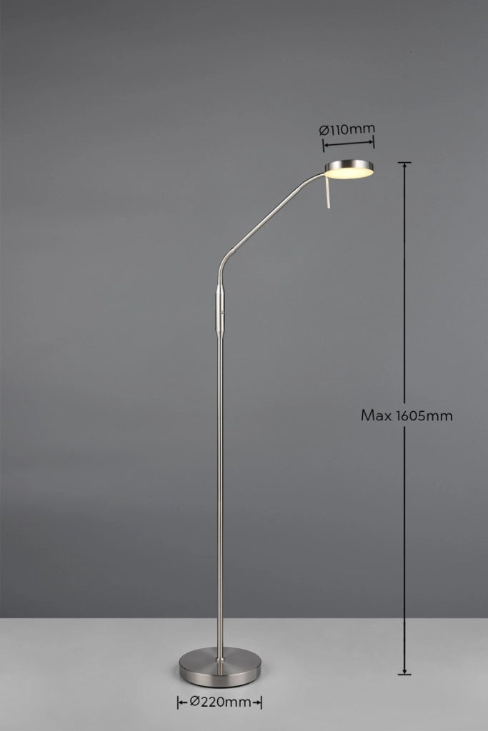 Lampada da terra MORENO LED 3W nichel 160cm touch CCT