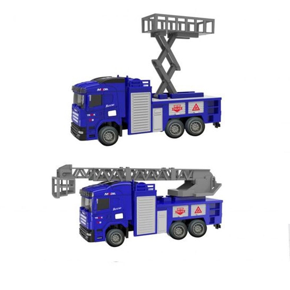 Trade Shop - Macchinina Giocattolo Educativo Per Bambini Camion Mezzi Della Polizia Metal Lux -