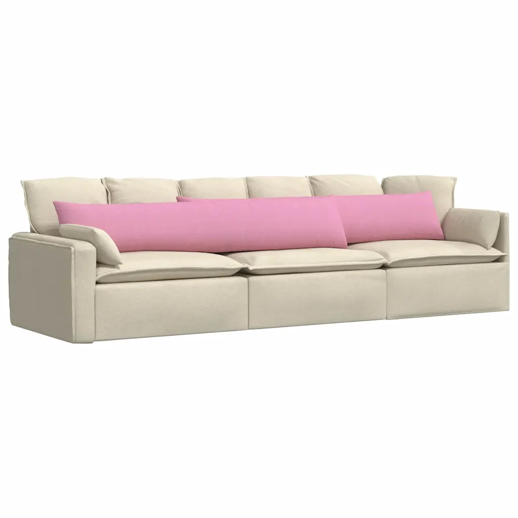 Cuscini da Divano 2 pz | Cuscini per sedie Rosa 200 x 40 cm Tessuto