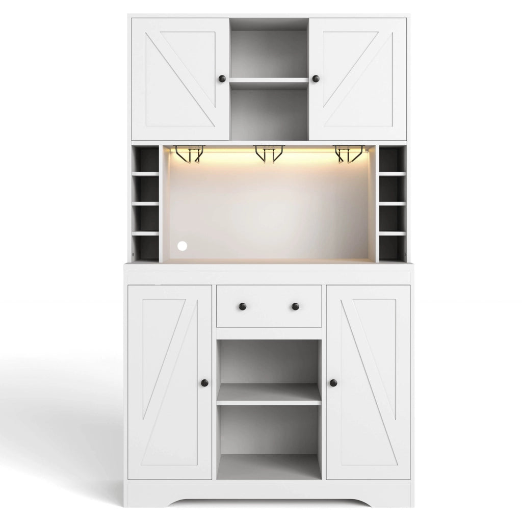 Buffet cucina con LED controllato da app; prese integrate; 180 x 105 x 40 cm; bianco