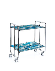 Carrello da cucina pieghevole cromato con ruote BAUHAUS 2 ripiani