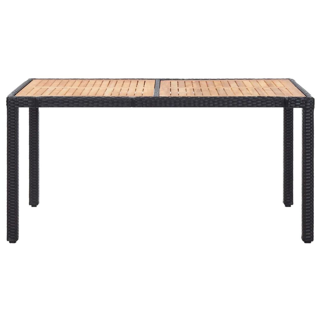 Set da Pranzo da Giardino 7 pz con Cuscini in Polyrattan Nero 46024