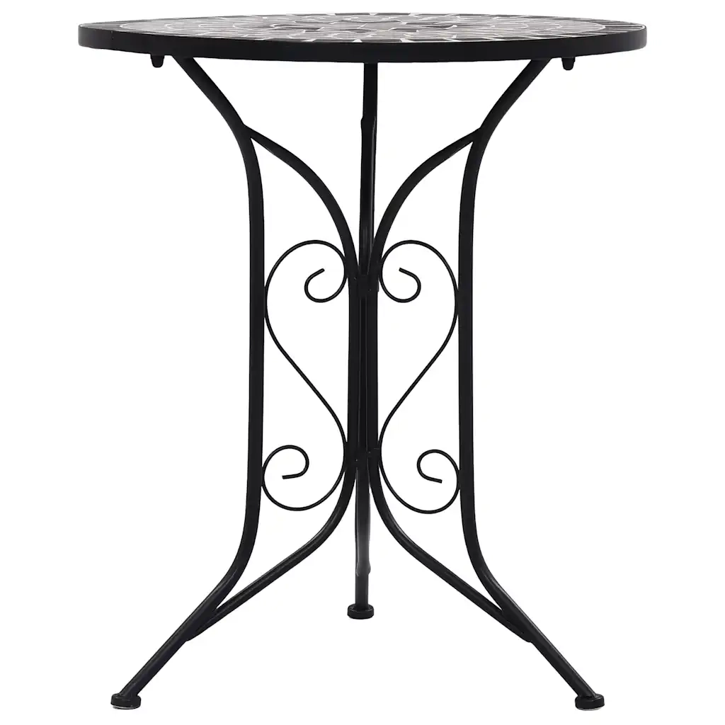 Tavolino da Bistrot con Mosaico Grigio 60 cm in Ceramica 46715