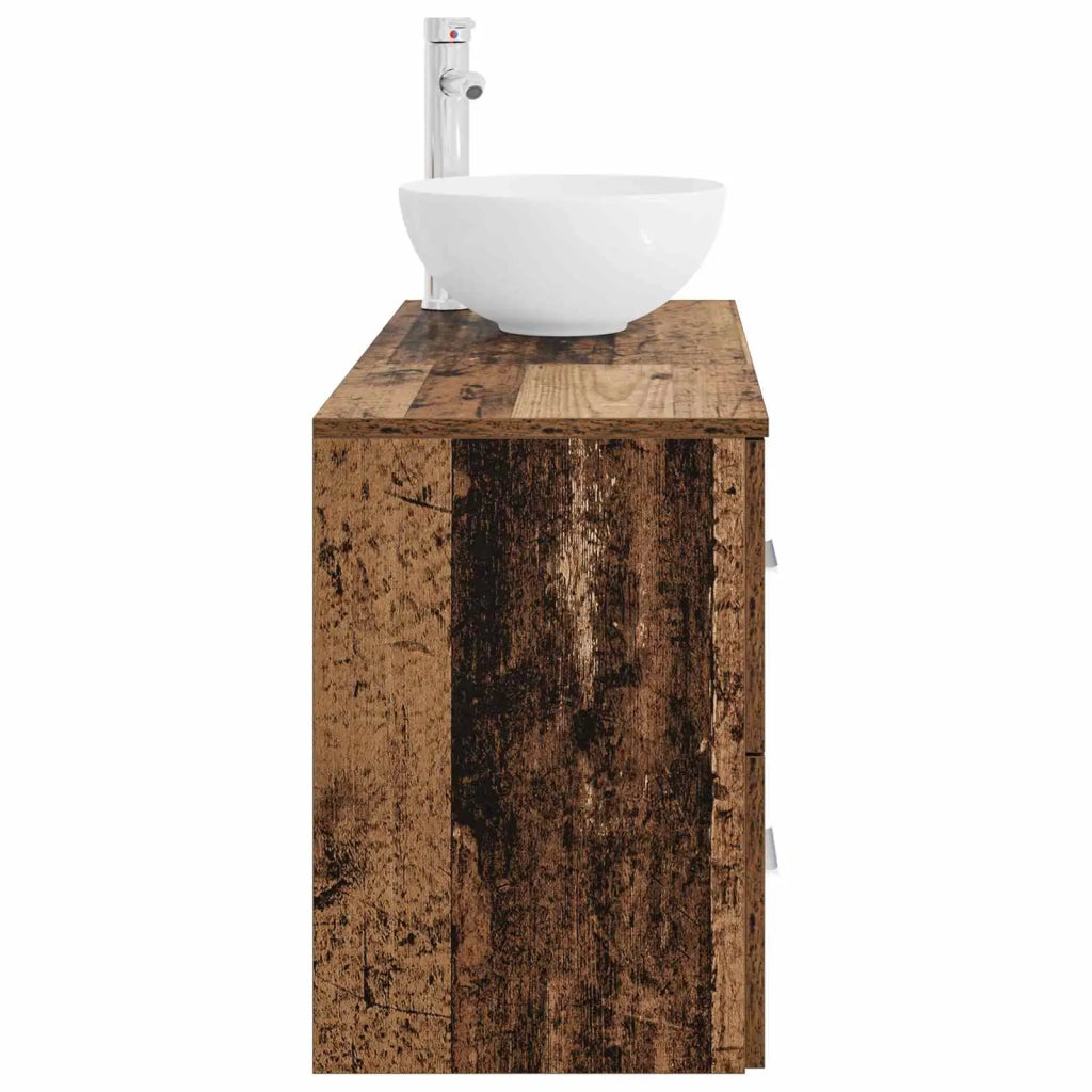 Set di mobili per il bagno 2 pz Legno antico 3403958