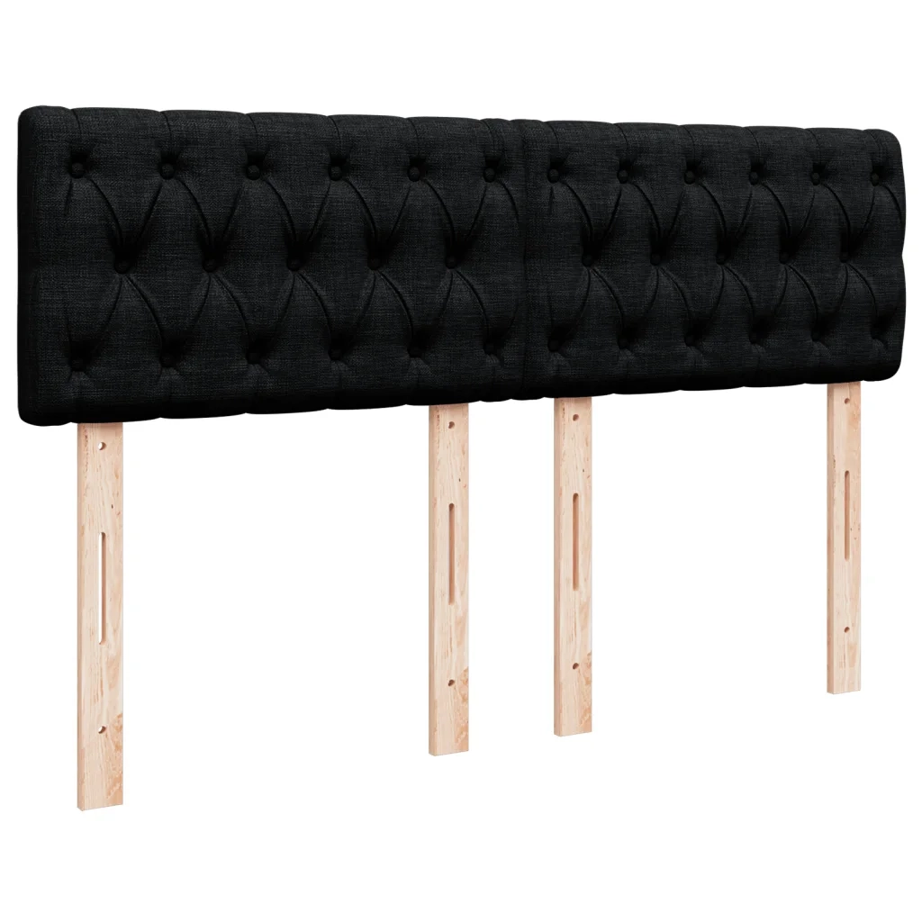 Giroletto a Molle con Materasso Nero 160x200 cm in Tessuto