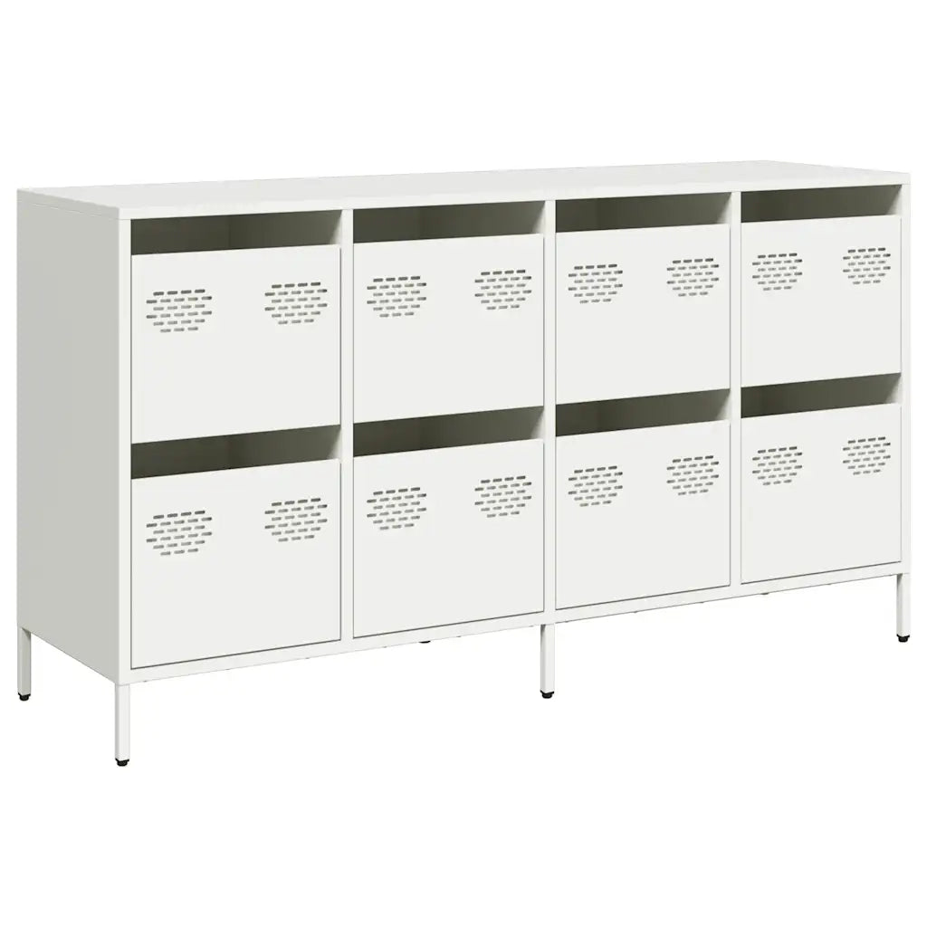 Credenza Bianca 135x39x73,5 cm in Acciaio Laminato a Freddo 3307172