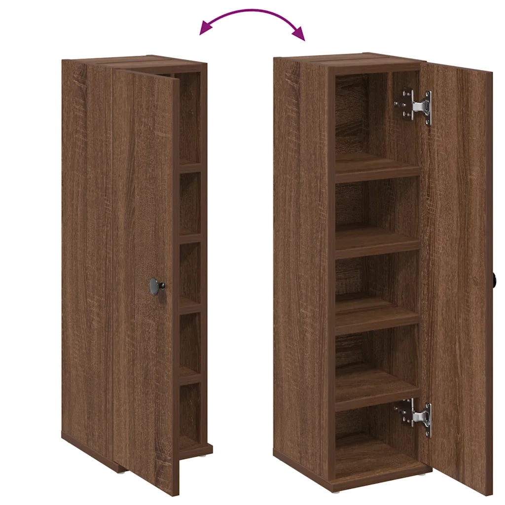 Mobile da Bagno con Portarotolo Rovere Marrone 20,5x22x72 cm 858521