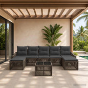 Set Divano da Giardino 8 pz Grigio polyrattan 3436094