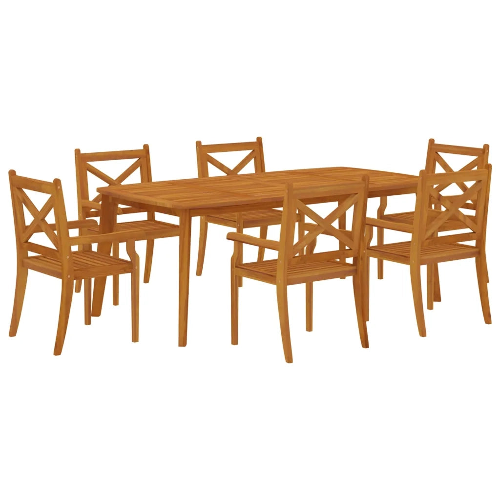 Set da Pranzo per Giardino 7 pz in Legno Massello di Acacia 3058005