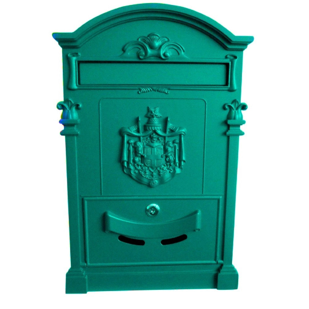 Trade Shop - Cassetta Postale Buca Lettere In Stile Antico Classico In Alluminio Verniciato - Azzurro