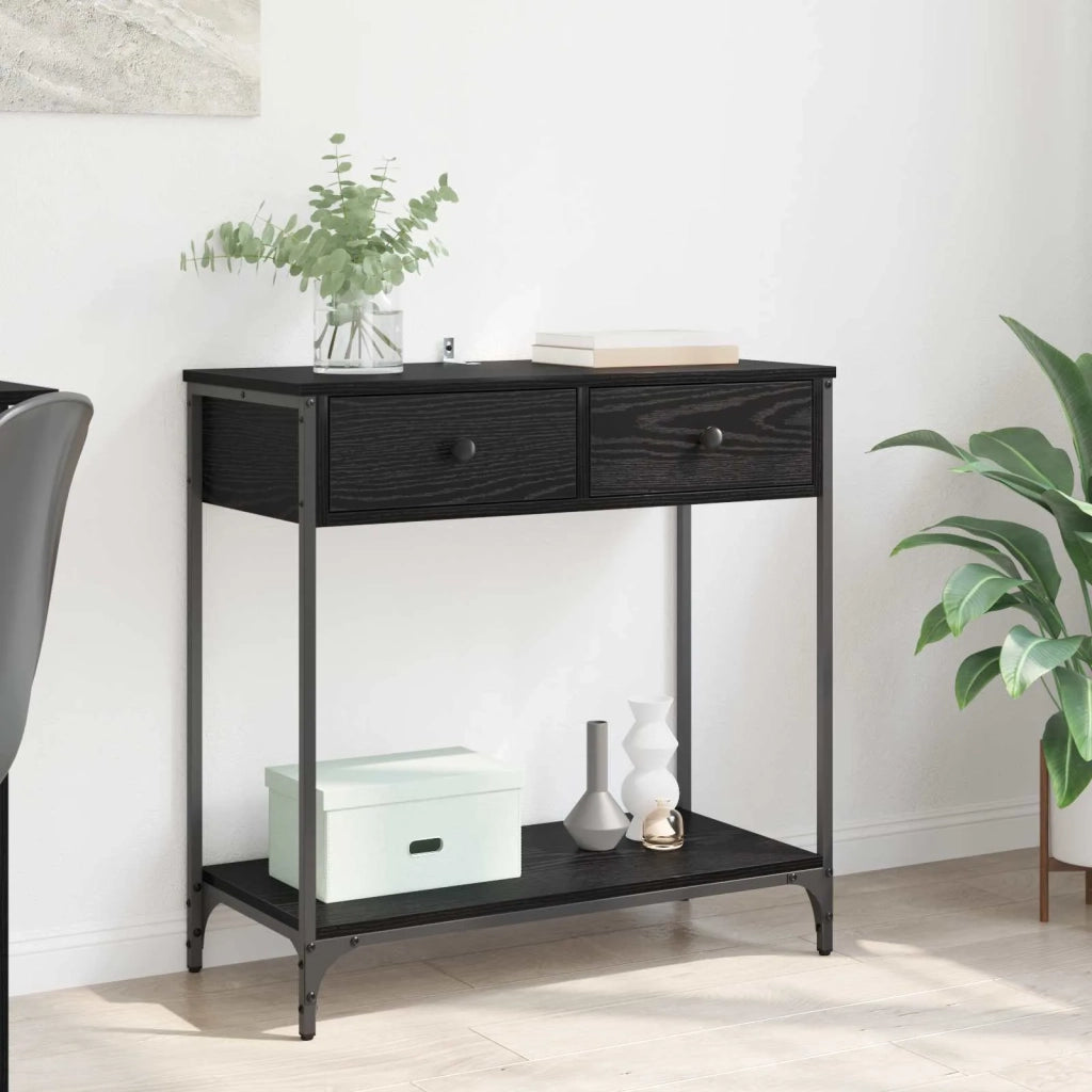 Tavolo consolle Rovere Nero 75 x 34,5 x 75 cm Legno multistrato