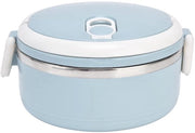 Lunchbox in acciaio inossidabile - Contenitore termico - Impermeabile - Isolante - Altezza 8,5 cm - Diametro 15 cm - Chiusura sicura - Fiasco termico