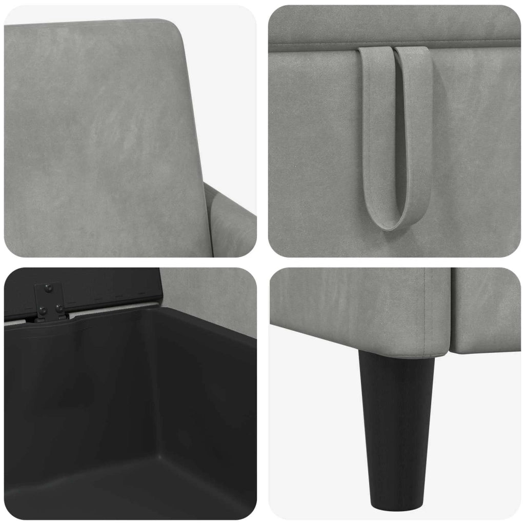 Set di Divani con Storage 2 pz Grigio Chiaro Poliestere 3429218