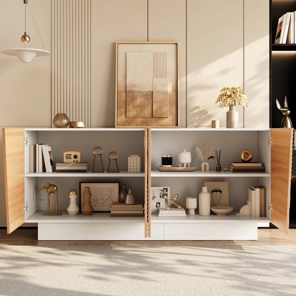 Credenza Soggiorno 4 Ante con Ripiani ¨C MINIMAL ¨C Bianco