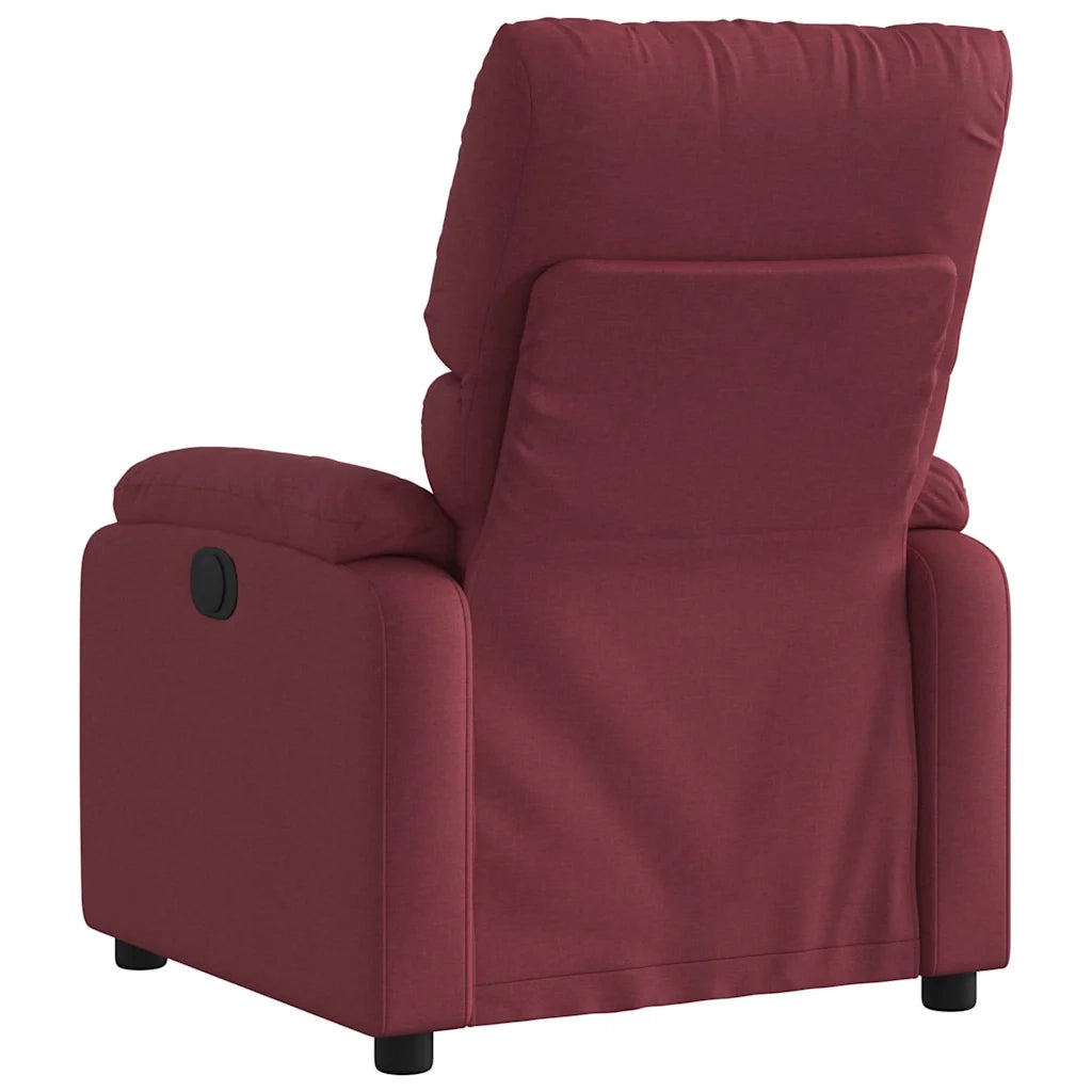 Poltrona Elettrica Reclinabile-Divano Sedia Rosso Vino in Tessuto 340845