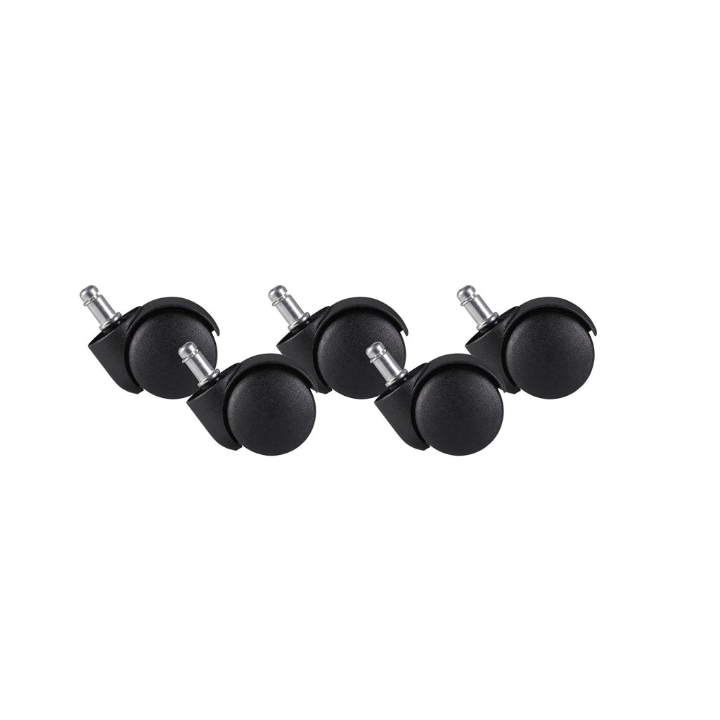 Set 5 ruote nere nylon 50 mm orientabili 360°ruote basi poltrone sedie ufficio