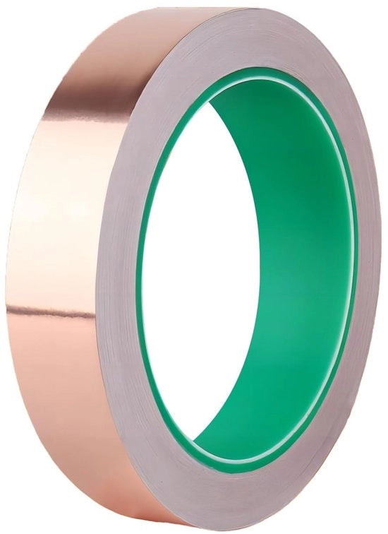 Tape a doppia faccia conduttore in rame 20mm x 20m - Autoadesivo, schermante e multifunzione