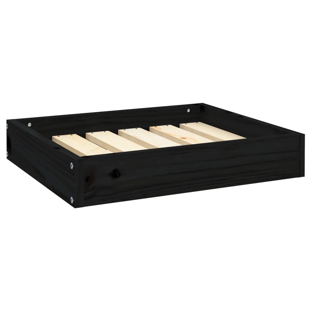 Cuccia per Cani Nera 51,5x44x9 cm in Legno Massello di Pino 820850