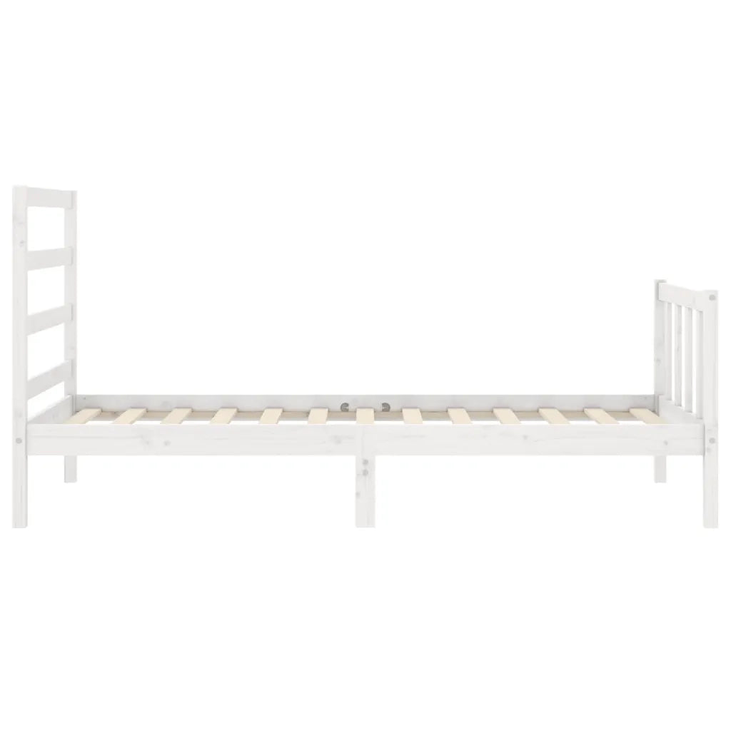Letto senza Materasso-Struttura Letto Bianco 90x190 cm in Legno Massello Pino 479063