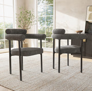 Sedia imbottita ergonomica con schienale avvolgente 70x62x84 cm; tessuto grigio scuro e ferro