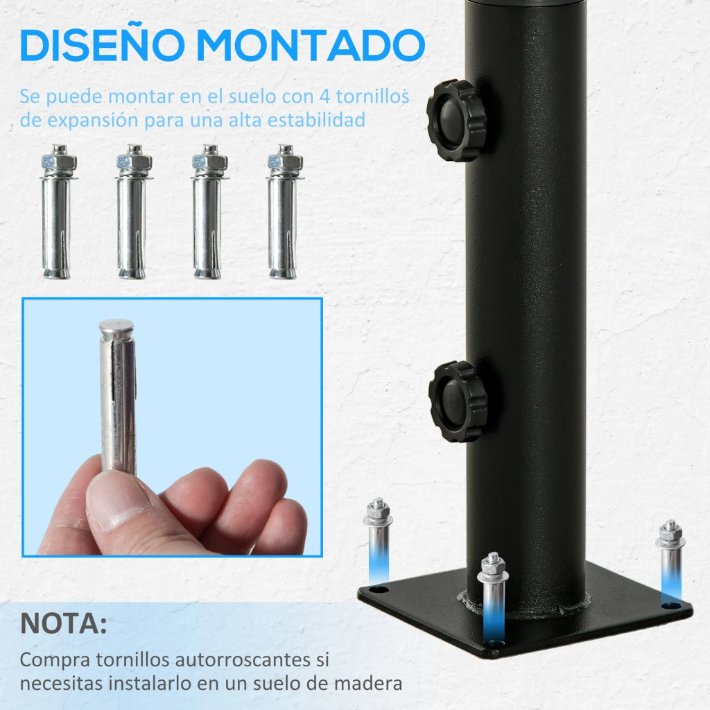 Base per Ombrellone ¨C Xylo ¨C Cemento nero 12x12x30cm con 2 bottoni e 4 viti, per palo 34/38/48mm