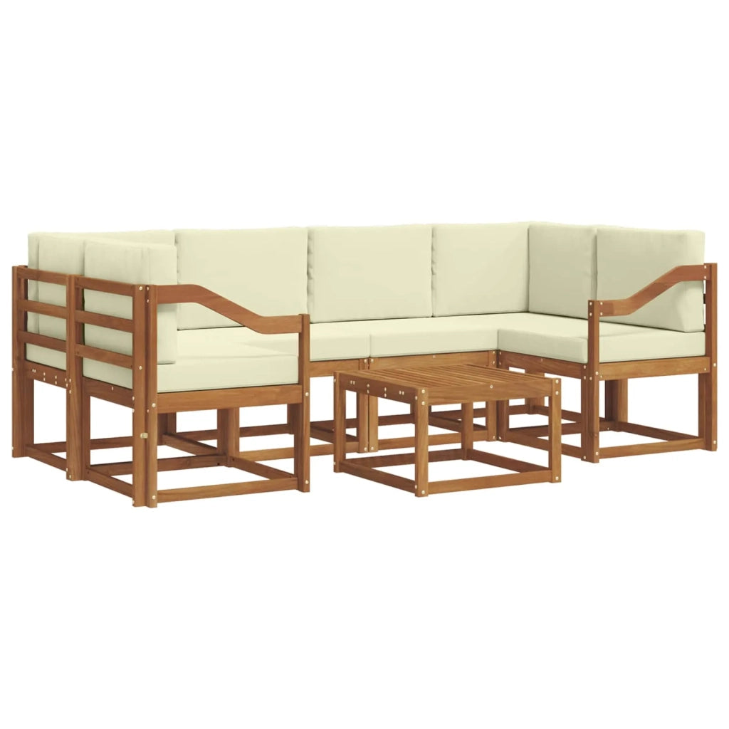 Set di divani da esterno con cuscino 7 pcs Naturale e Crema 3366093