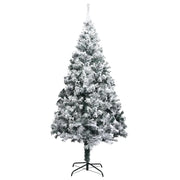 Albero di Natale Artificiale-Albero Natalizio con Neve Fioccata Verde 240 cm PVC