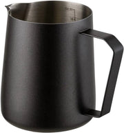 Melkopschuimkan 600 ml – Melkkan in Acciaio Inossidabile Nero con Distribuzione di Misura – Barista Melkkannetje per Cappuccino, Latte e Espresso