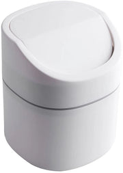 Afvalemmer con coperchio ridotto - Contenitore per rifiuti da ufficio - Portatile - Bianco