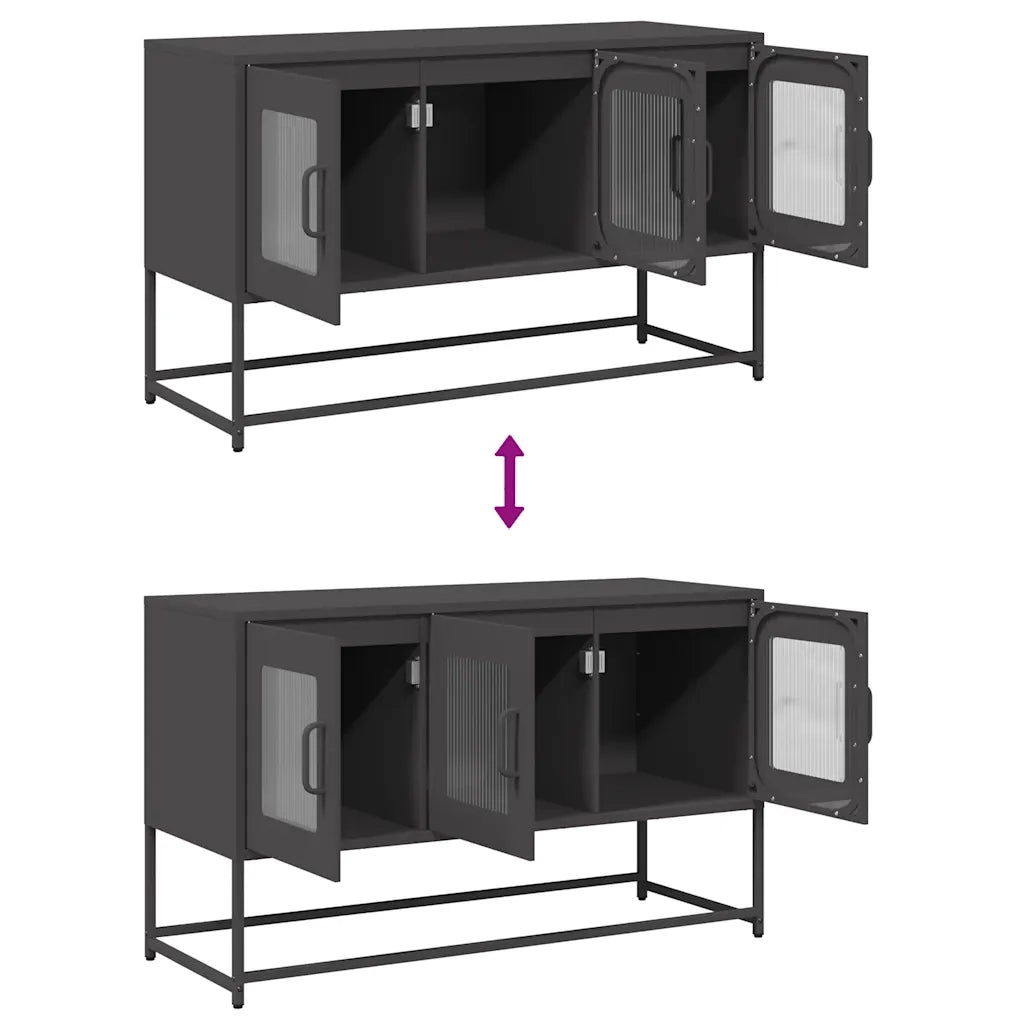 vidaXL Mobile TV Nero 100,5x39x60,5 cm in Acciaio Laminato a Freddo