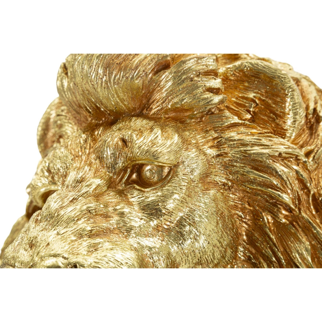 Scultura Leone 2, Oro, Poliresina, 45x29x55 cm