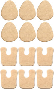 Set di 12 Pads di Velluto Verdici per Anteriore e Centro del Piede, Antiscivolo e Assorbente di Sudore
